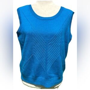 St. John Blue Sleeveless Sweater